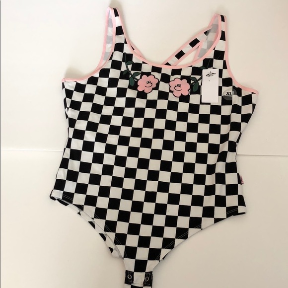 Lazy Oaf Tops - NWT🌸Vans X Lazy Oaf Bear Floral Bodysuit